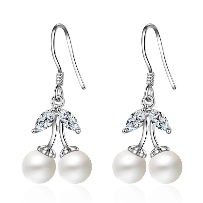 Kersen Oorbellen met Parel - Mijn Oorbellen