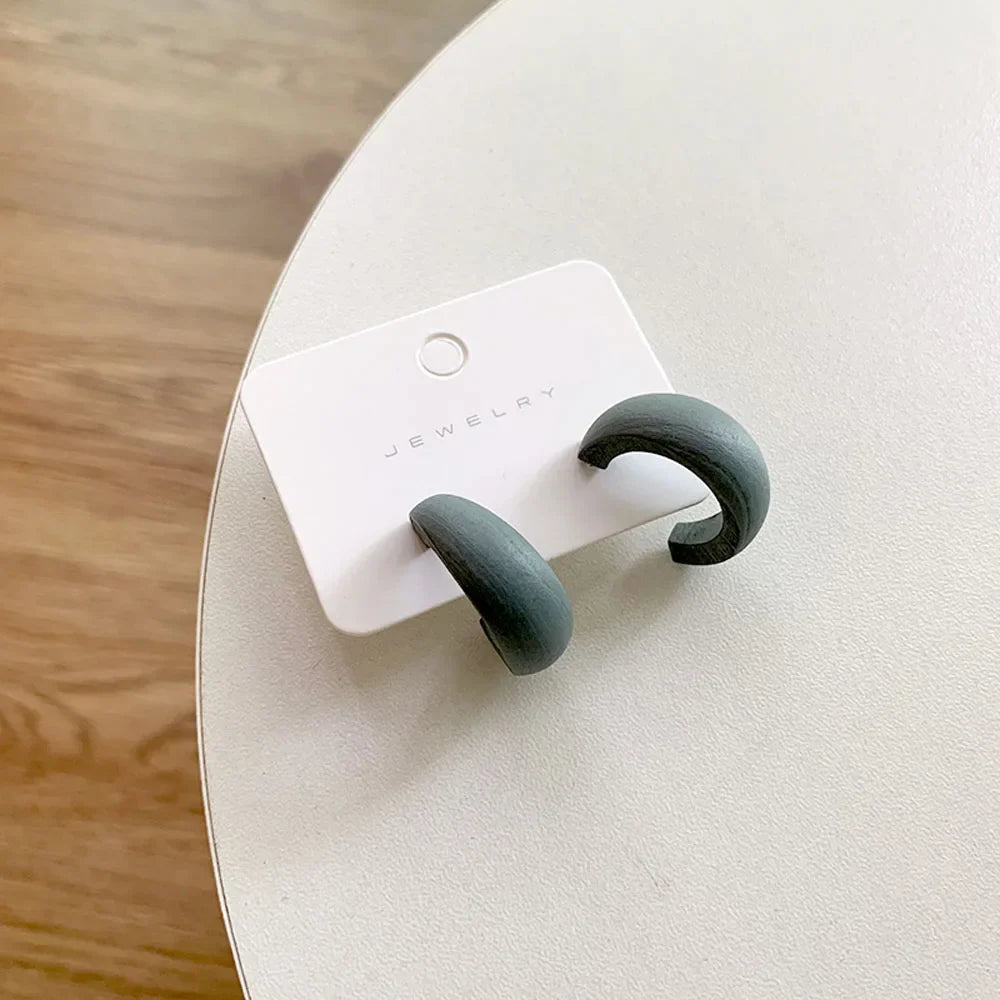 Houten Creolen Oorbellen - Mijn Oorbellen