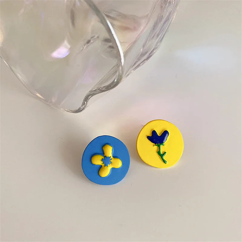 Oorbellen Tulp Bloem Blauw - Mijn Oorbellen