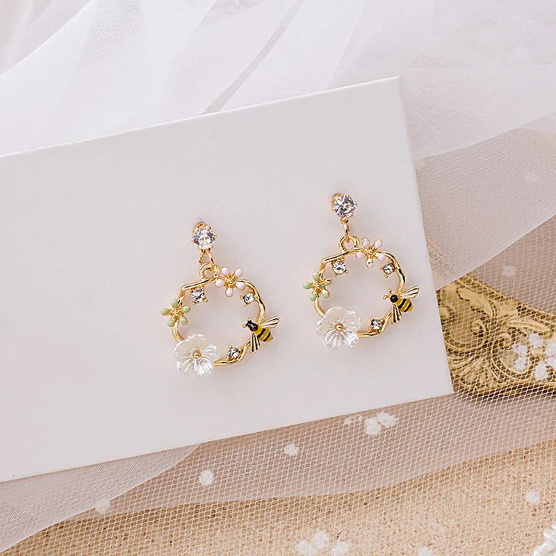 Bijen Oorbellen Met Bloemen - Mijn Oorbellen