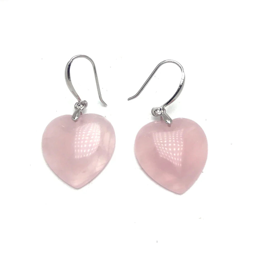 Rozenkwarts Hart Oorbellen - Mijn Oorbellen