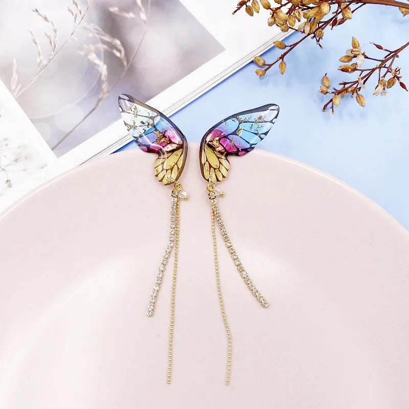 Vlinder Oorbellen van Gekleurde Hars - Mijn Oorbellen