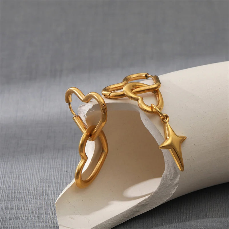 Asymmetrische Hartvormige Oorbellen - Mijn Oorbellen