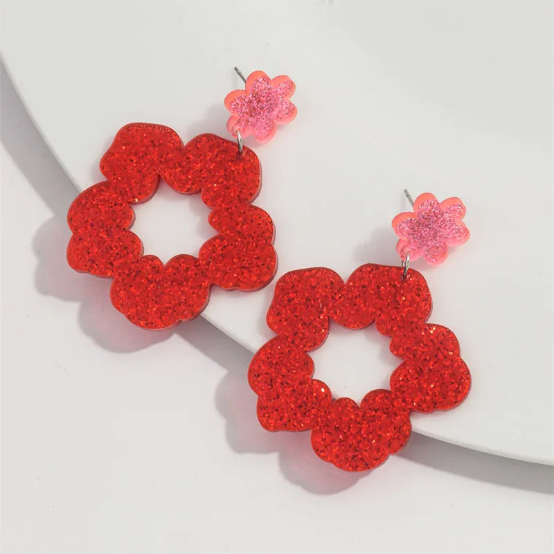 Oorbellen Glitter Bloem - Mijn Oorbellen