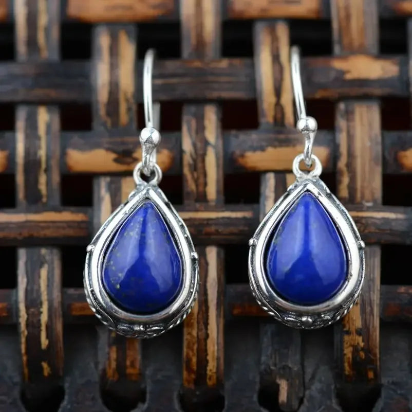 Oorbellen Lapis Lazuli Vintage Stijl - Mijn Oorbellen
