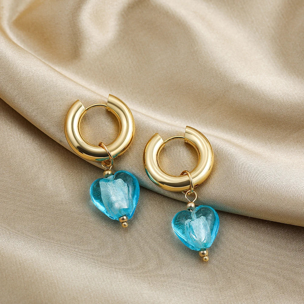 Hartvormige Oorbellen van Steen - Mijn Oorbellen