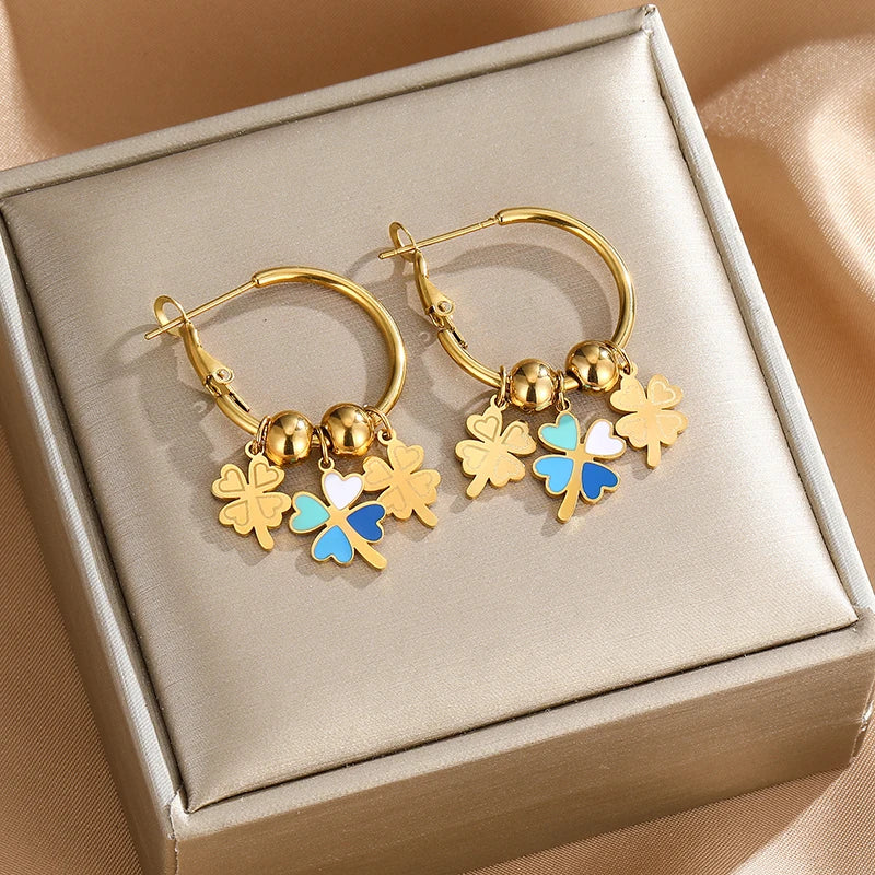 Driebladige Klaver Oorbel Hanger - Mijn Oorbellen