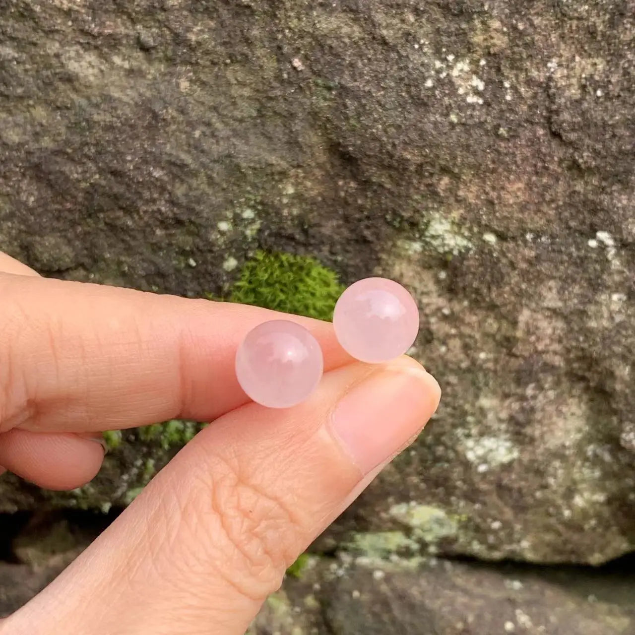 Minimalistische Rozenkwarts Oorbellen - Mijn Oorbellen