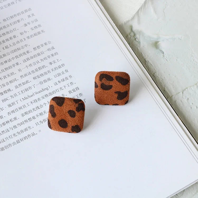 Oorbellen Vierkant Luipaardprint - Mijn Oorbellen