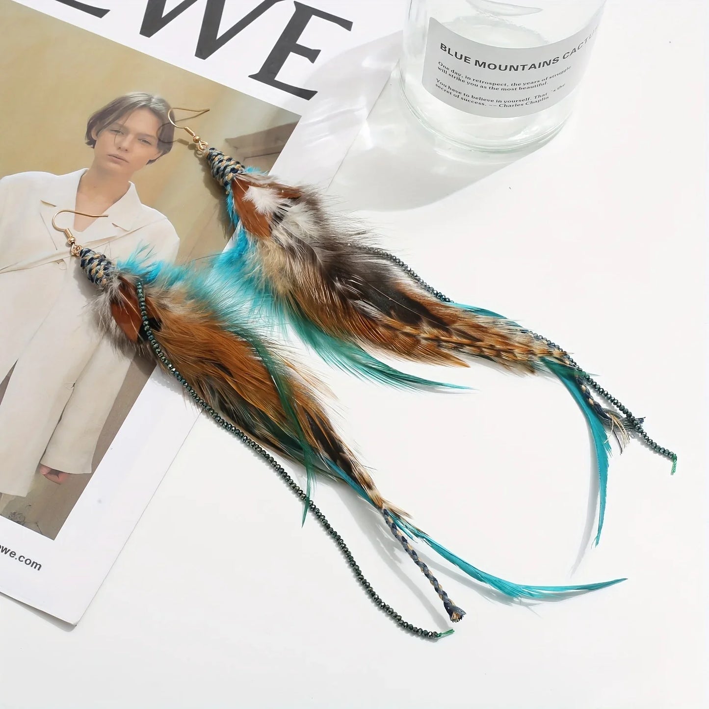 Oorbellen Veer Turkoois - Mijn Oorbellen