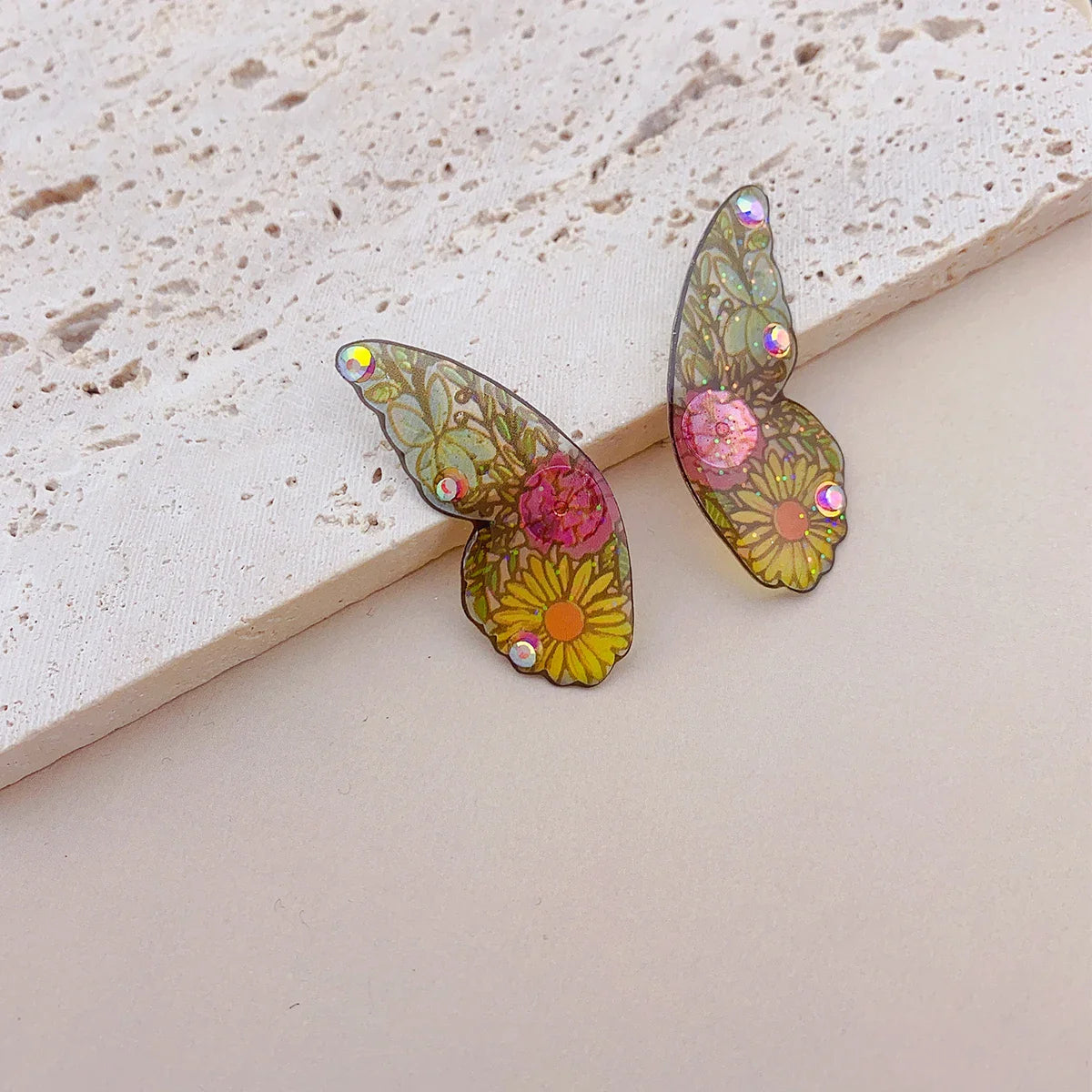 Vlinder Zonnebloem Oorbellen - Mijn Oorbellen