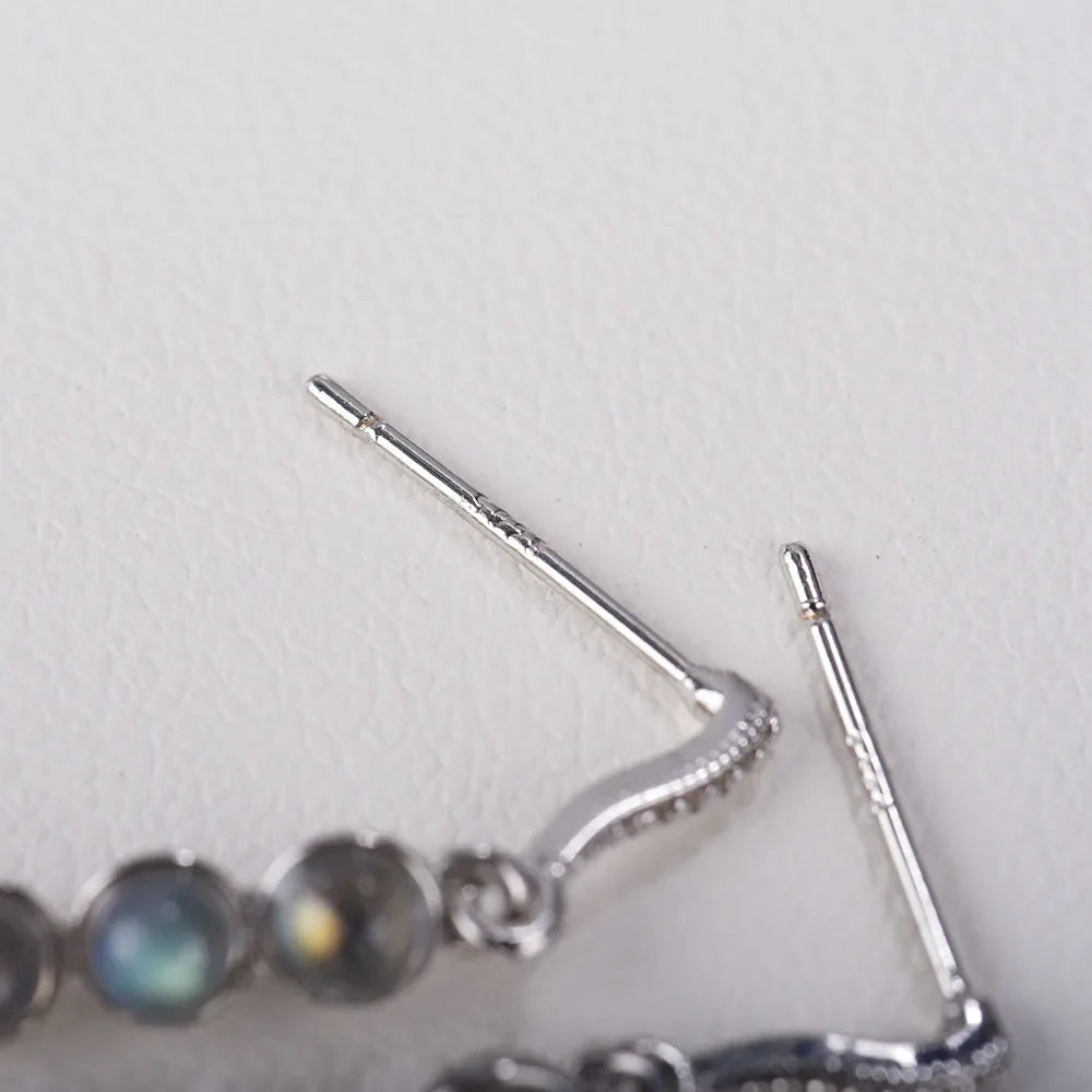 Labradoriet stenen oorbellen - Mijn Oorbellen