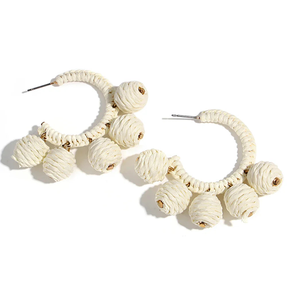 Boho oorbellen van rotan - Mijn Oorbellen