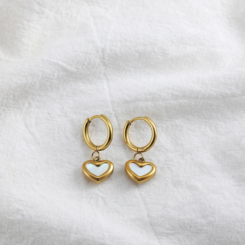 Oorbellen Hart Binnenkant Wit - Mijn Oorbellen