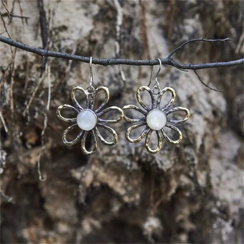 Oorbellen Steen Bloem Vintage - Mijn Oorbellen