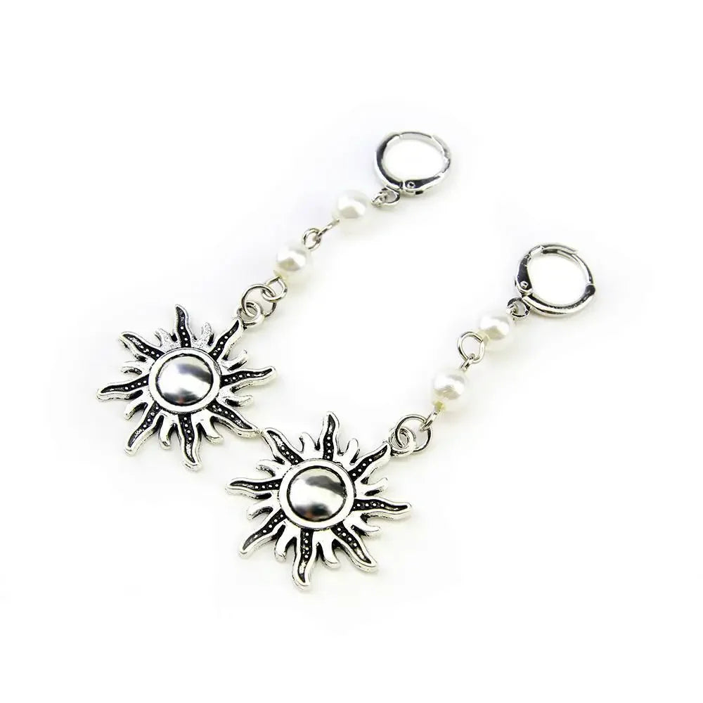 Zonnenoorbellen met parel - Mijn Oorbellen