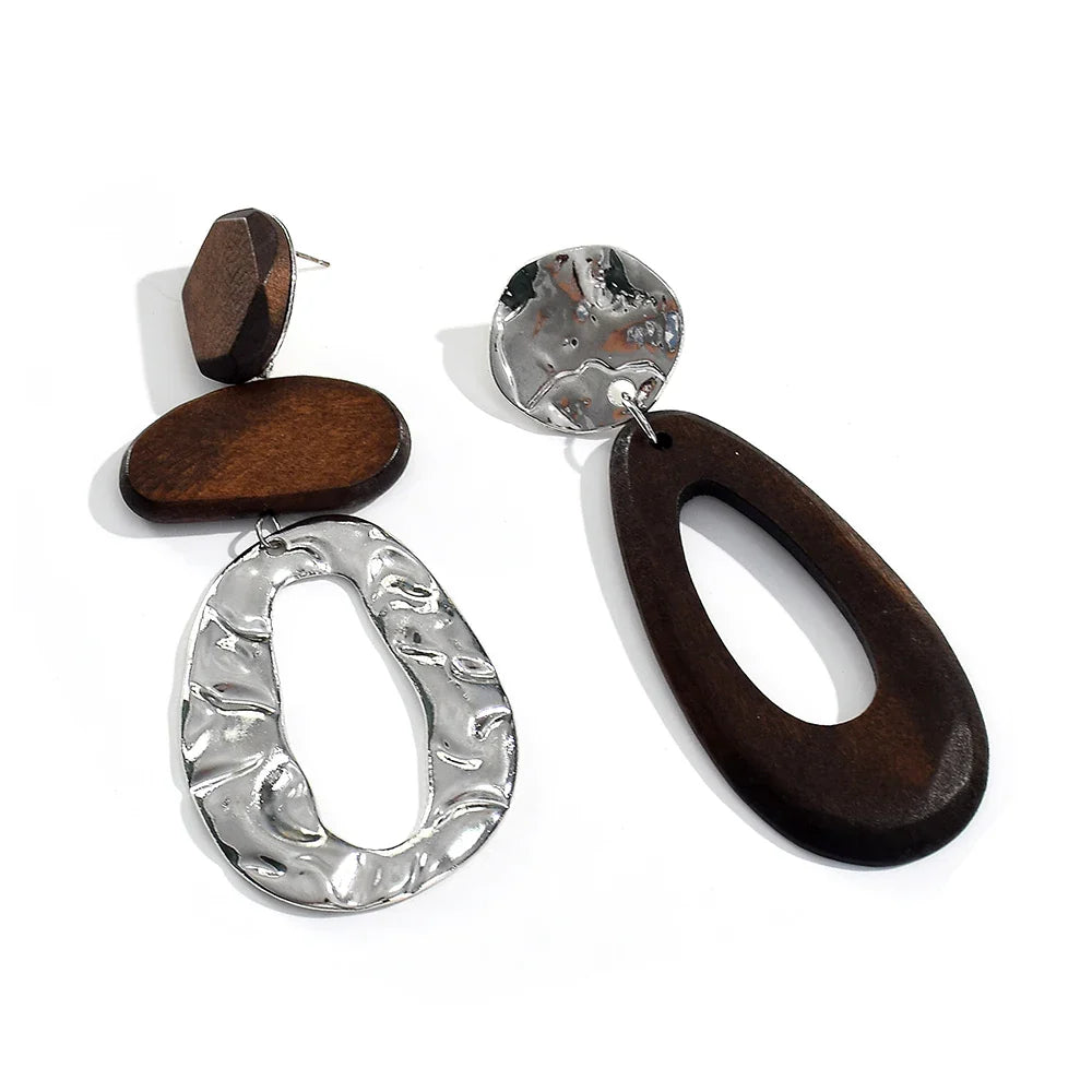 Oorbellen Hout Onregelmatige Vorm - Mijn Oorbellen