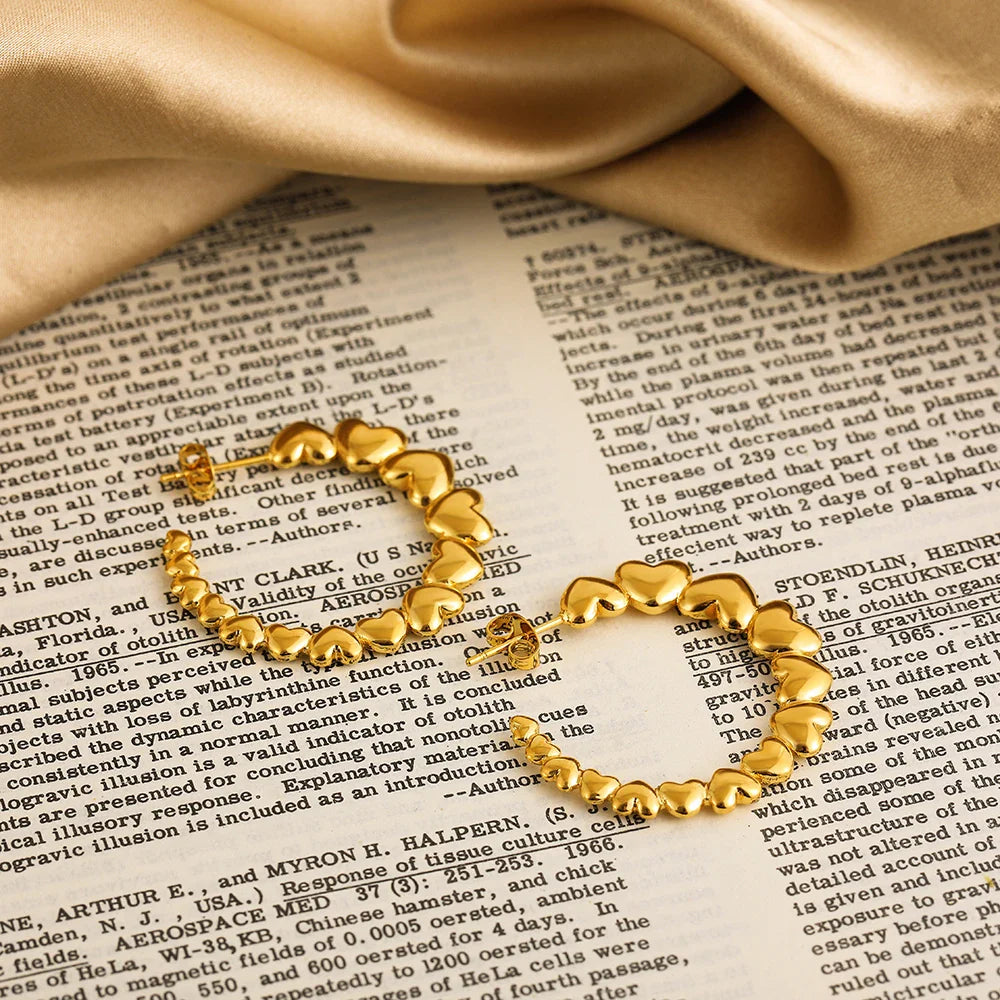 Hartvormige Creolen Goudkleurig Oorbellen - Mijn Oorbellen