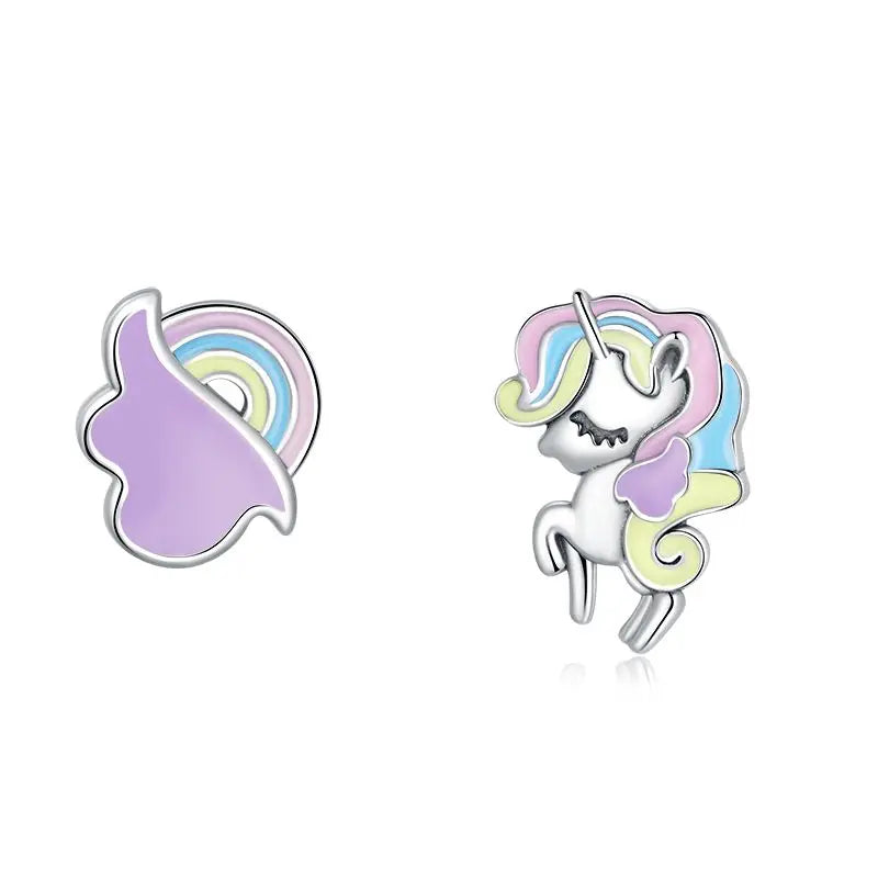 Asymmetrische Eenhoorn Oorbellen - Mijn Oorbellen