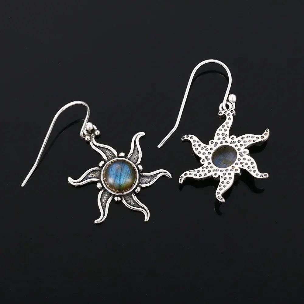 Labradoriet Zon Oorbellen - Mijn Oorbellen