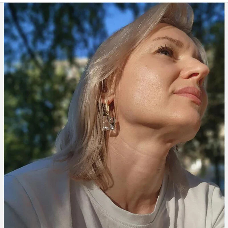 Transparante onregelmatige oorbellen - Mijn Oorbellen