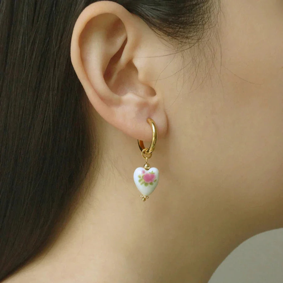 Hartvormige Oorbellen van Keramiek - Mijn Oorbellen