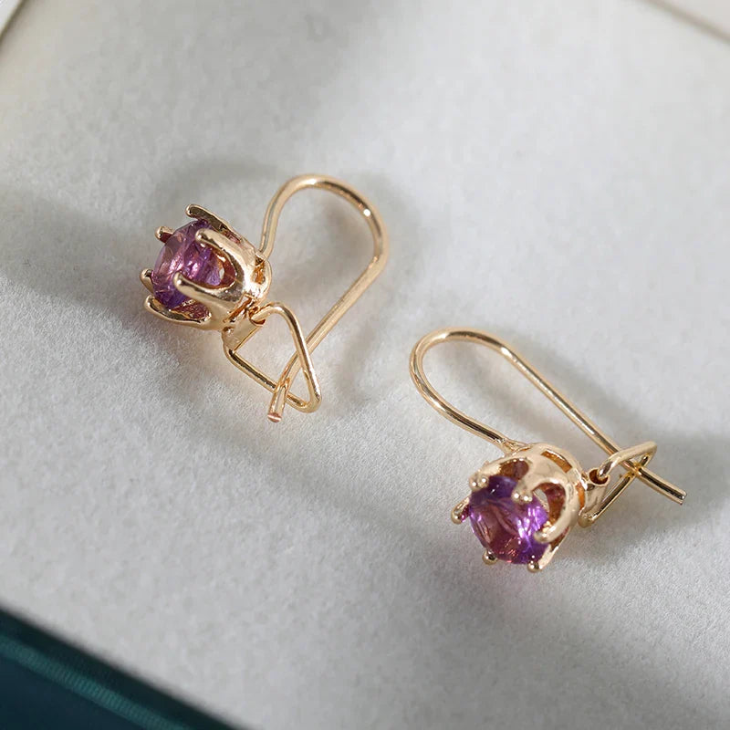 Amethist Oorbellen met Haak - Mijn Oorbellen