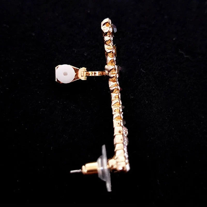 Klimmende Oorbellen met Zwarte Stenen - Mijn Oorbellen