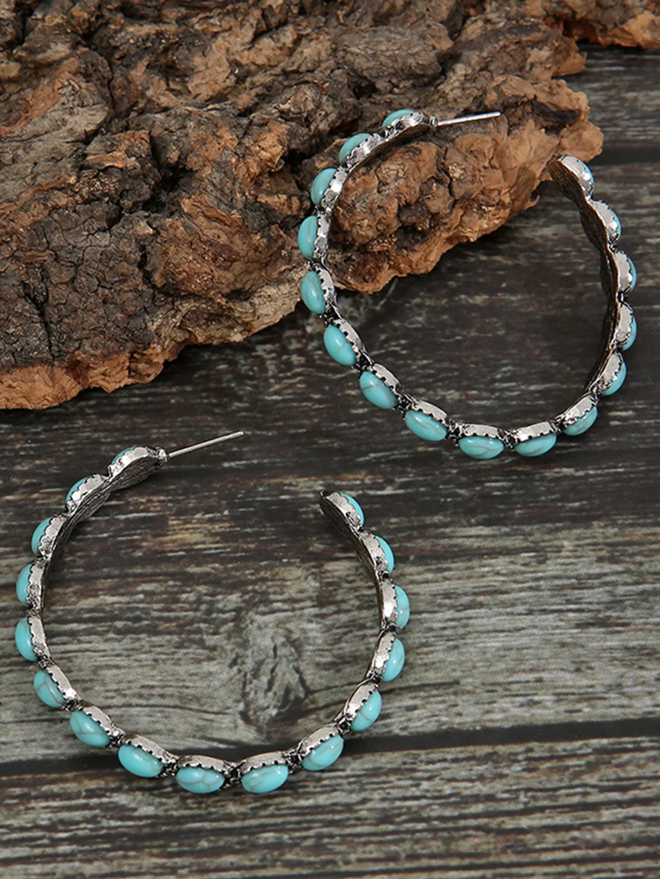 Turquoise Creolen Oorbellen - Mijn Oorbellen