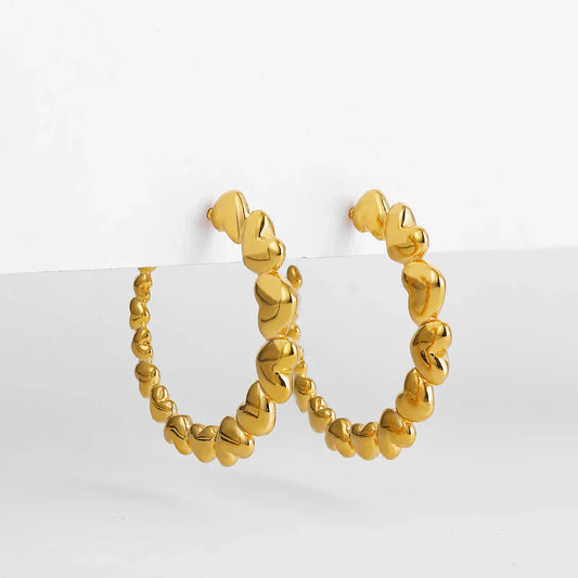 Hartvormige Creolen Goudkleurig Oorbellen - Mijn Oorbellen