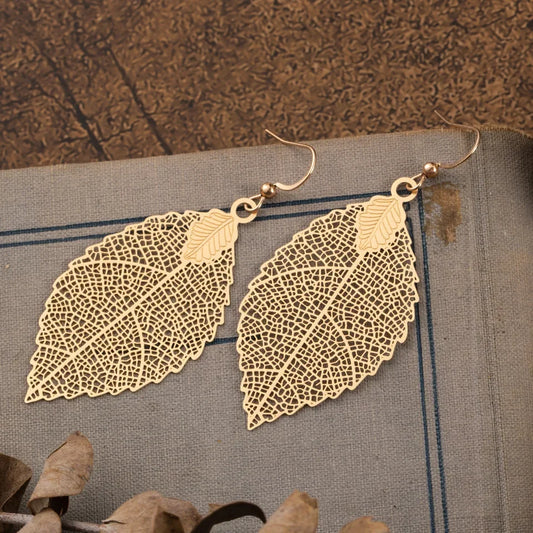 Gouden Blad Oorbellen - Mijn Oorbellen