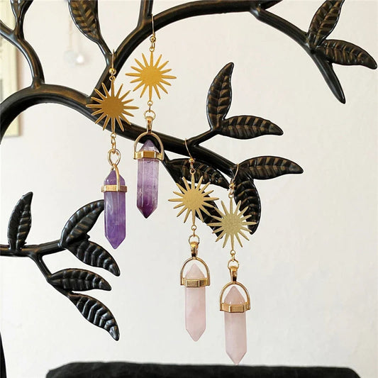 Zonneoorbellen Zeshoekige Hanger - Mijn Oorbellen