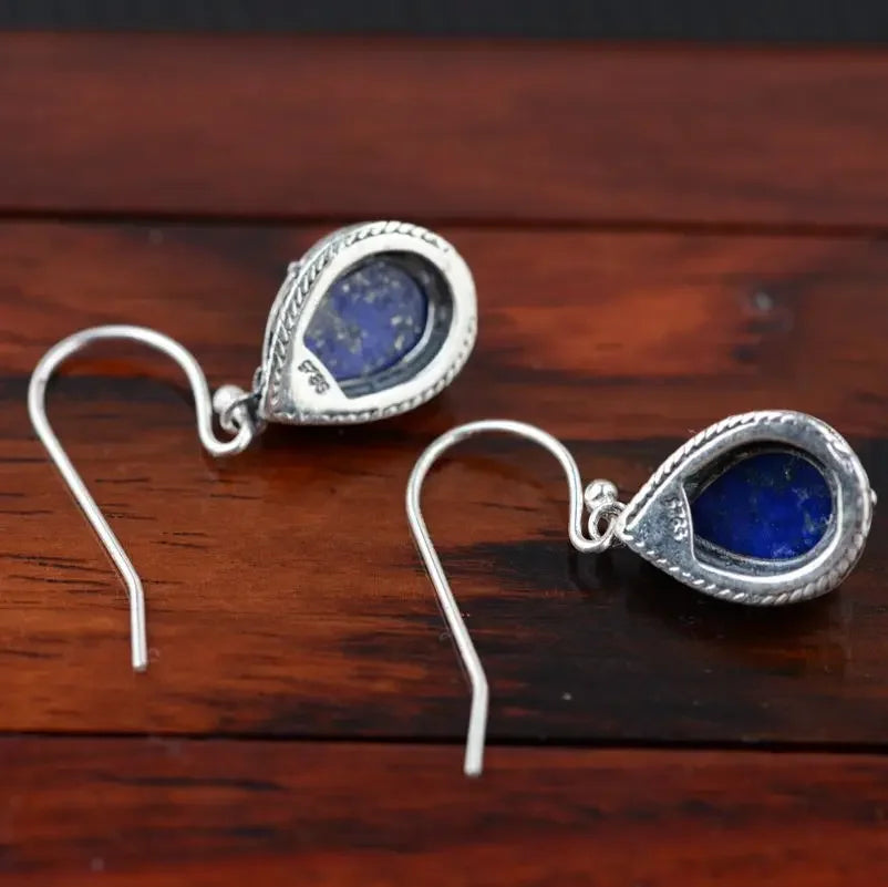 Oorbellen Lapis Lazuli Vintage Stijl